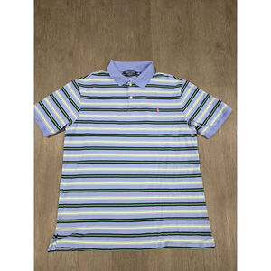 Vintage Polo Golf Pro FIt Blue and White Striped Size XL